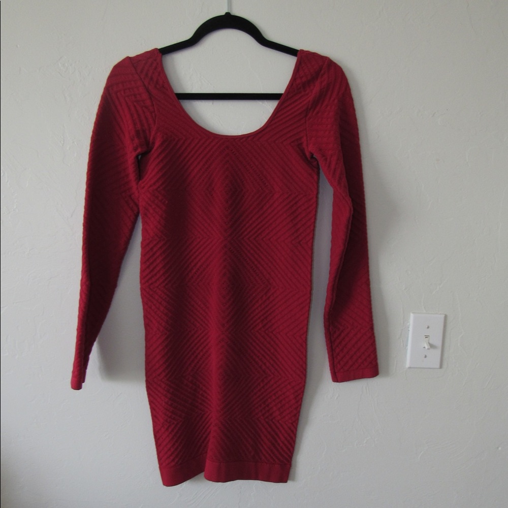 Long-sleeved BCBG holiday party dress.